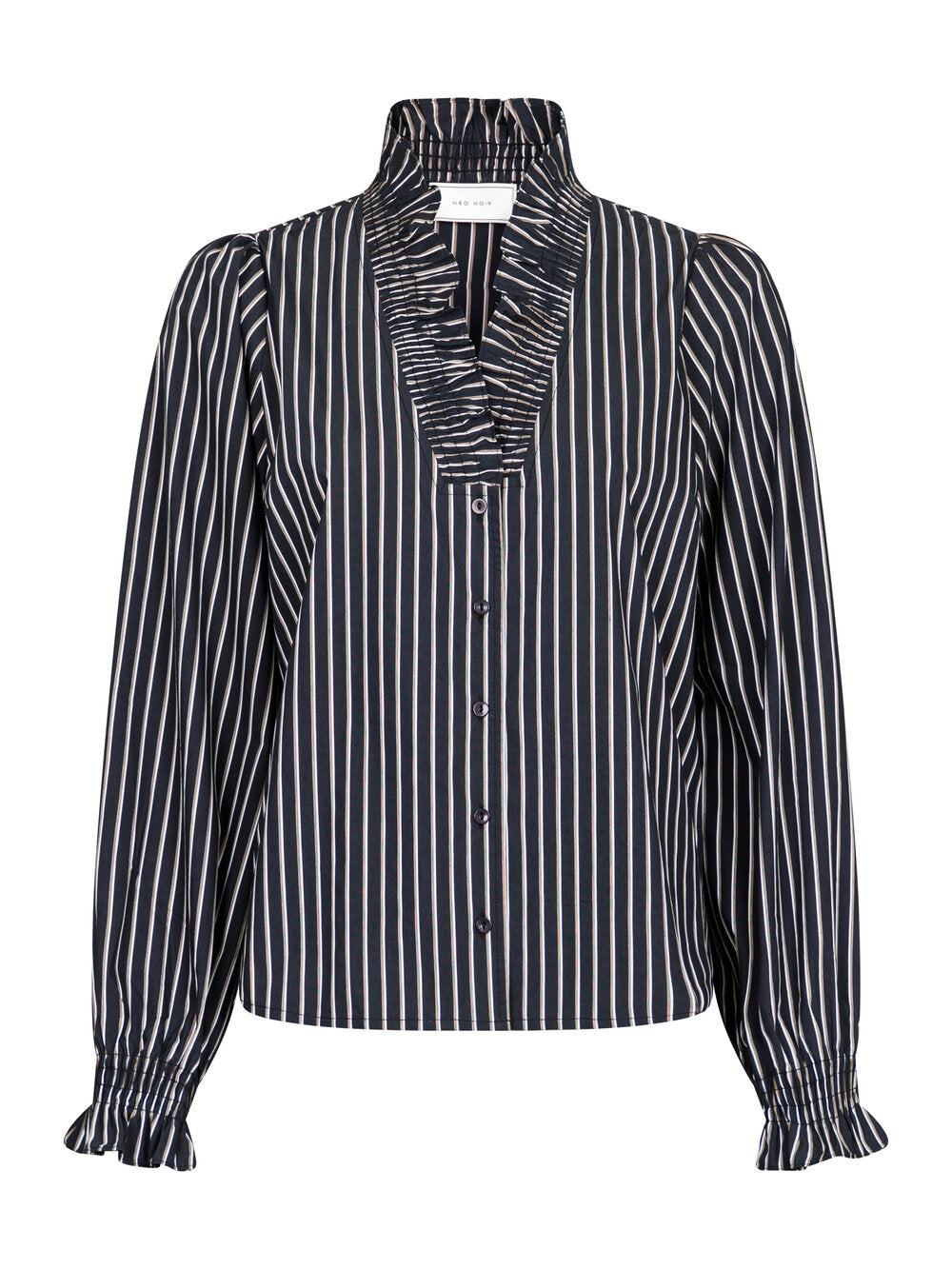 Neo Noir - Brielle Tone Stripe skjorte  - sort - Size (40)