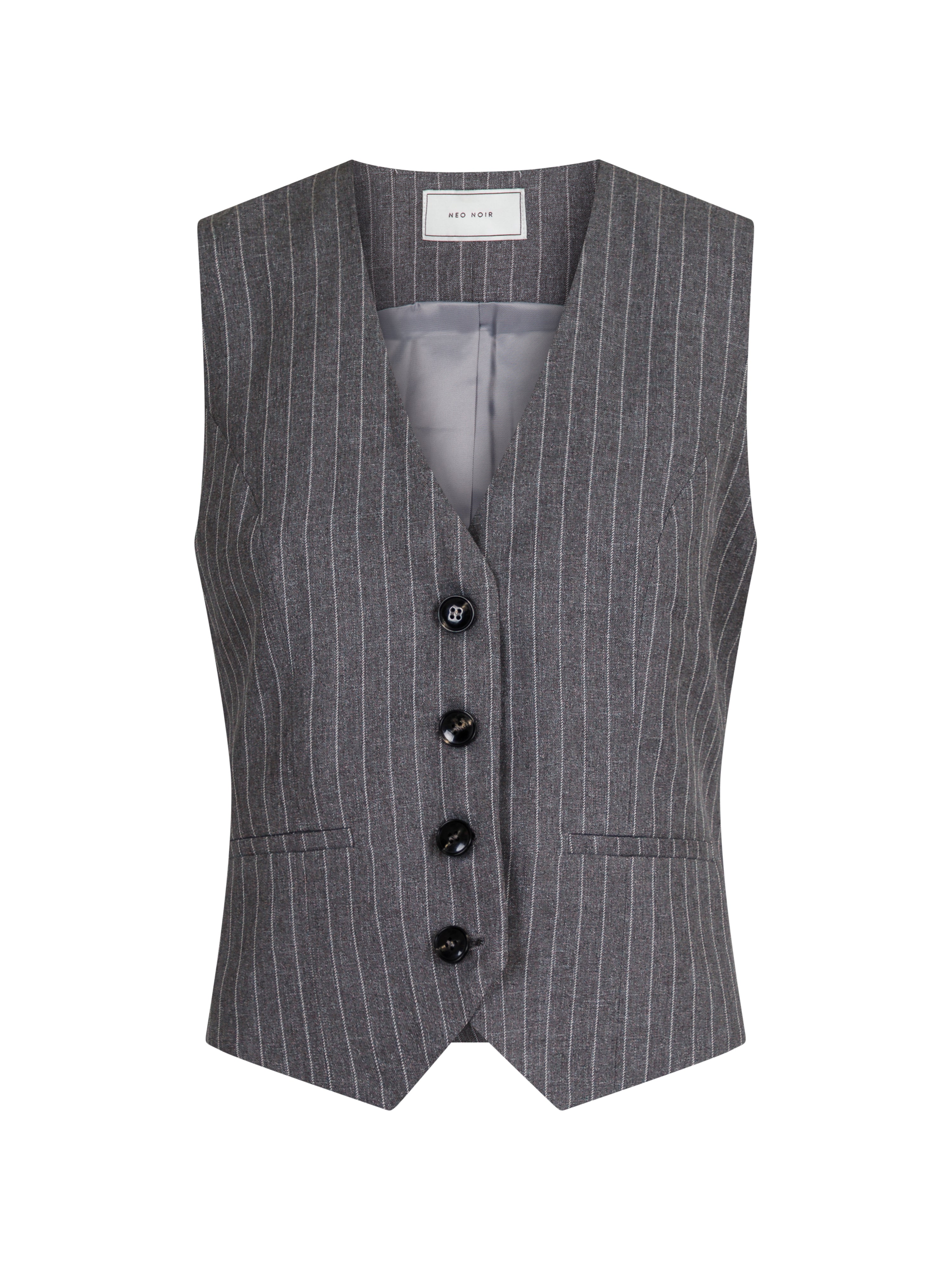 Neo Noir - Vendetta Pinstripe vest  - grÃ¥ - Size (36)