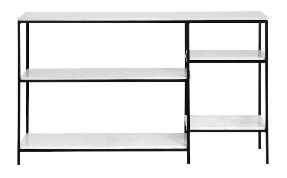 Nordal - Konsolbord, jern/hvid marmor - 80x138 cm.