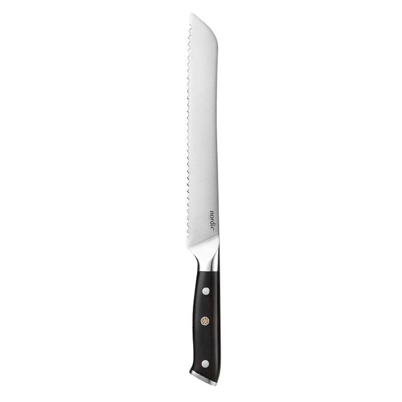 Nordic Chefs - Brødkniv, sort - 23 cm.