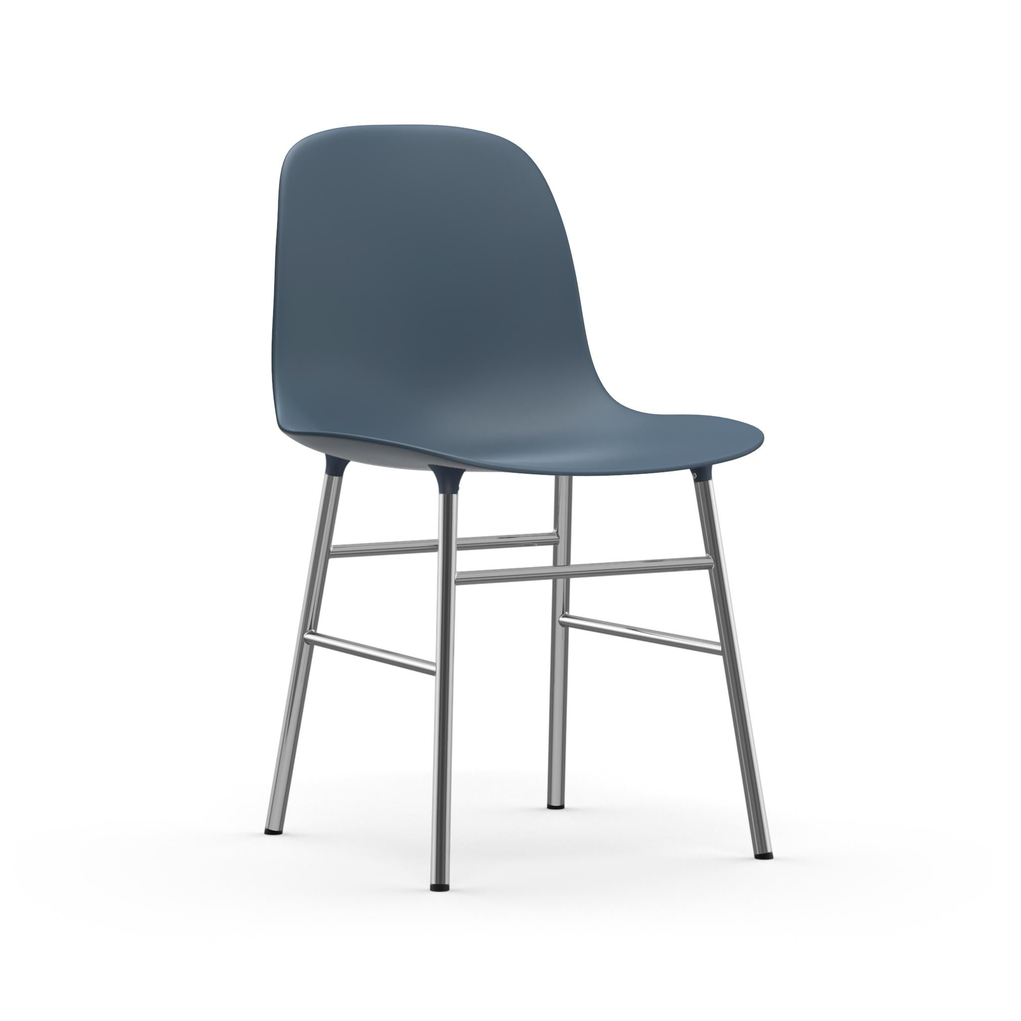 Normann Copenhagen - Form stol med chrome ben - blå