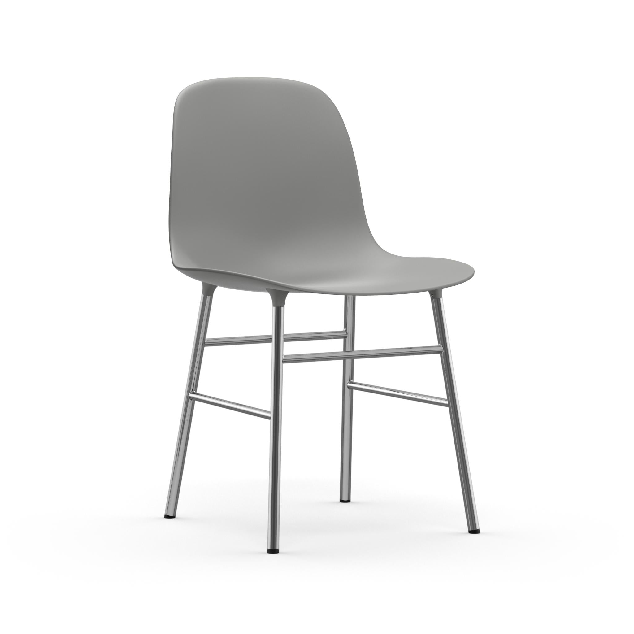 Normann Copenhagen - Form stol med chrome ben - grå