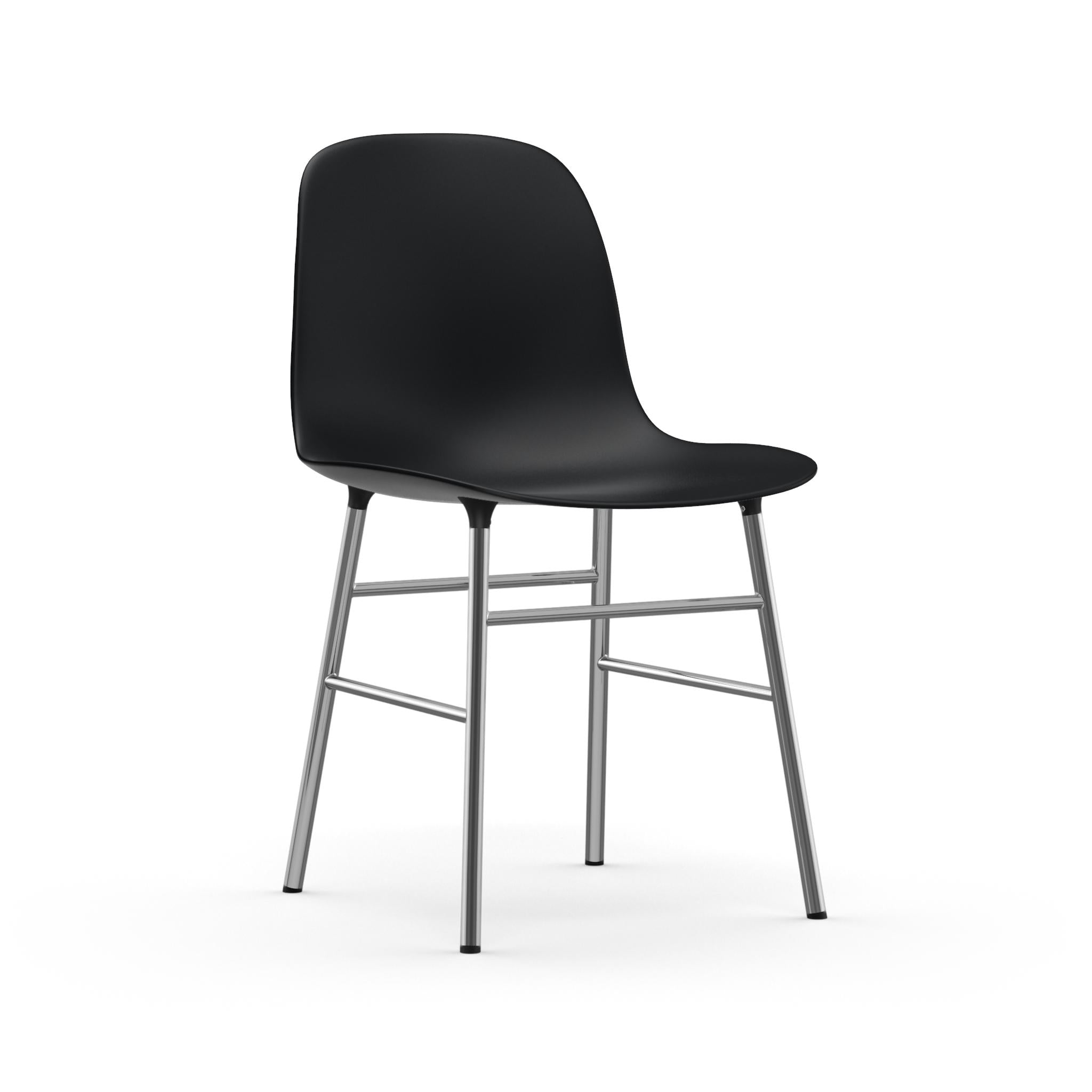 Normann Copenhagen - Form stol med chrome ben - sort