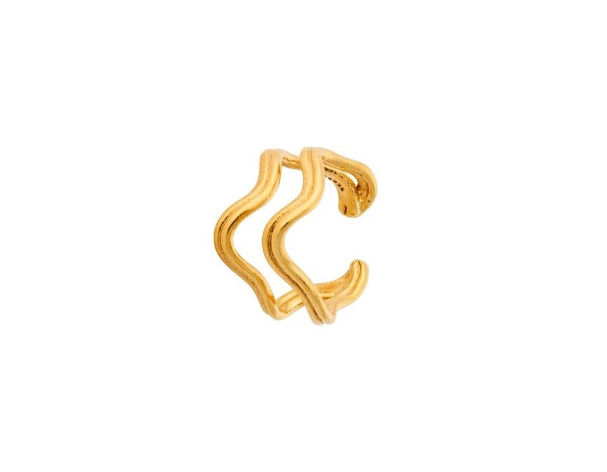 Pernille Corydon - Double Wave earcuff - forgyldt