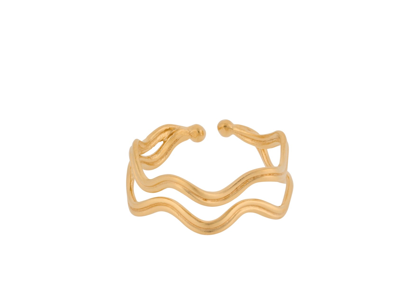 Pernille Corydon - Double Wave ring - forgyldt