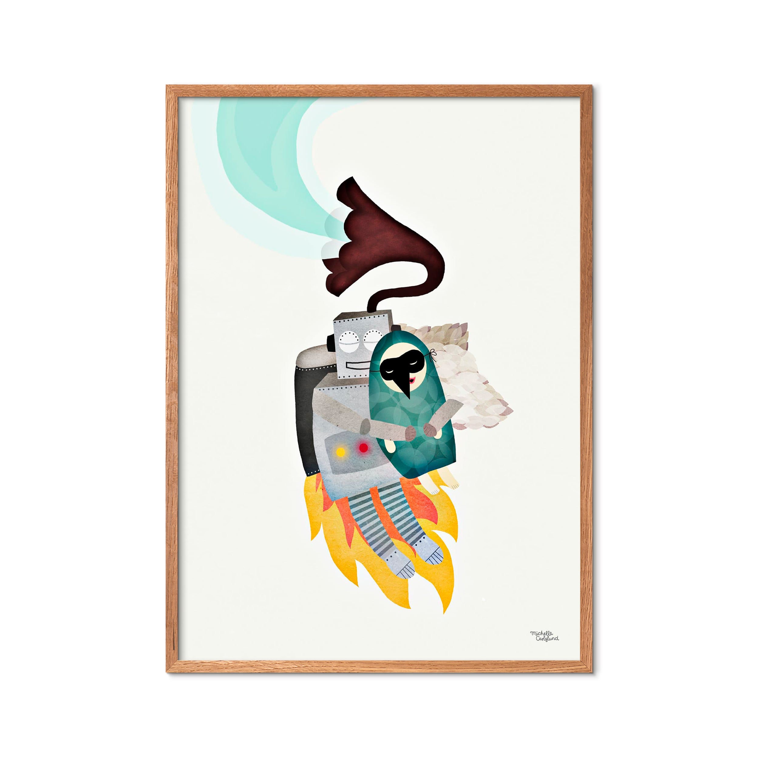 Poster & Frame - Robot and Bird plakat - mix