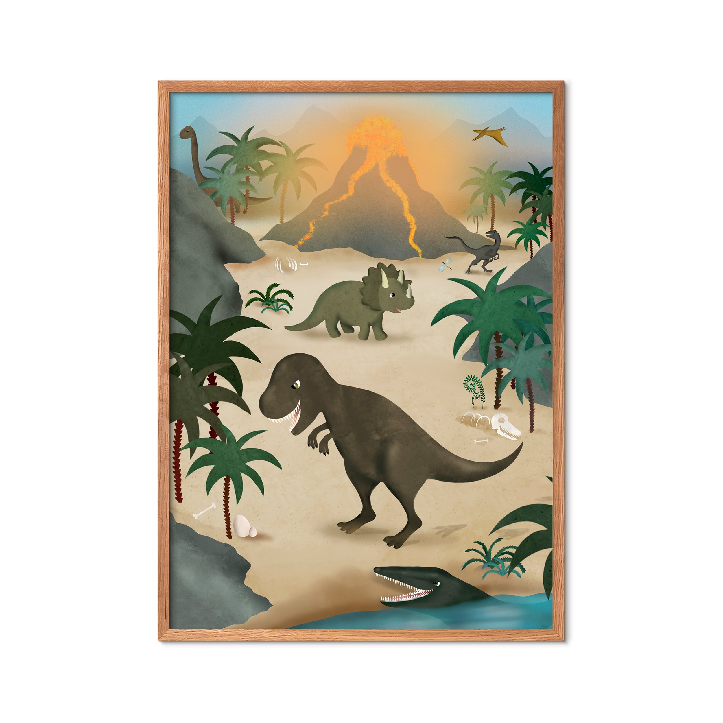 Poster & Frame - Willero Illustration Dinoer plakat