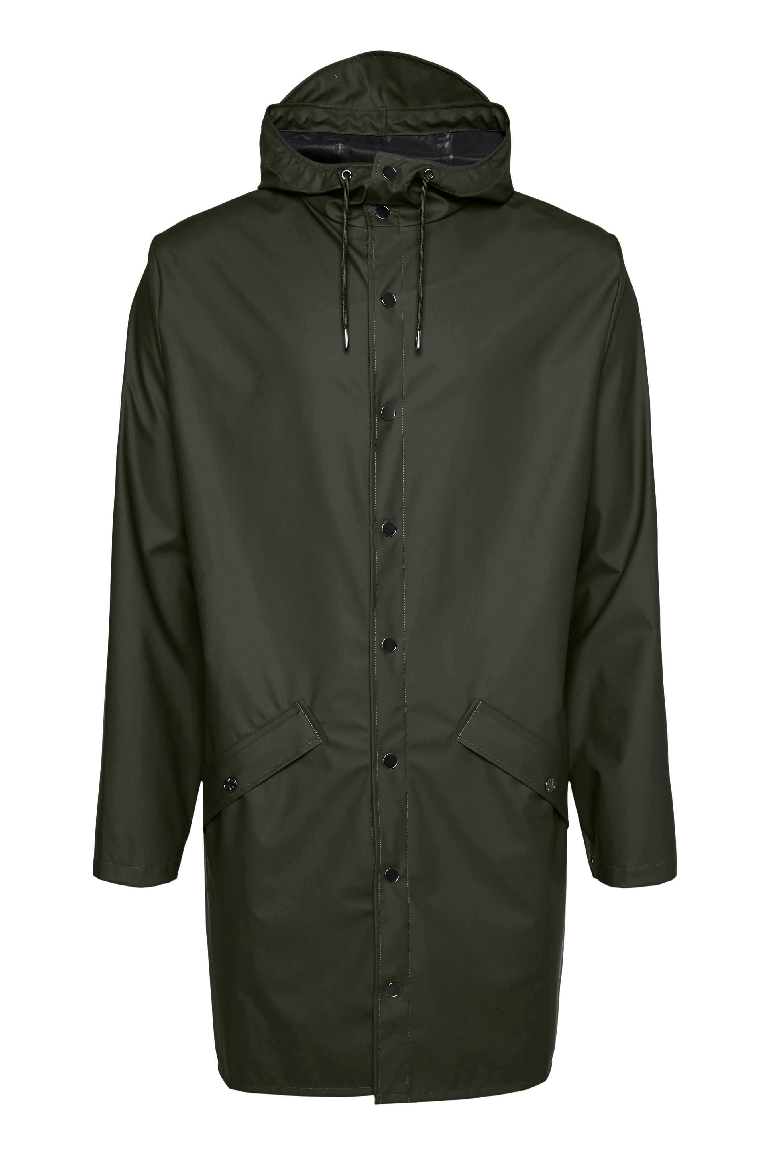 Rains - Long Jacket regnjakke  - grøn - Size (m)