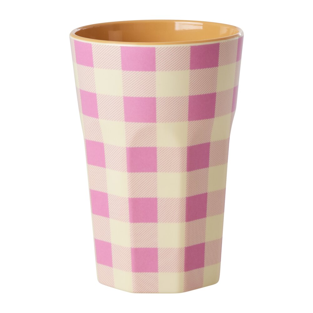 Rice - Melamine Check It Out Print Tall kop - 400 ml.