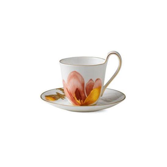 Royal Copenhagen - Flora højhankskop og underkop, Magnolia - 27 cl.