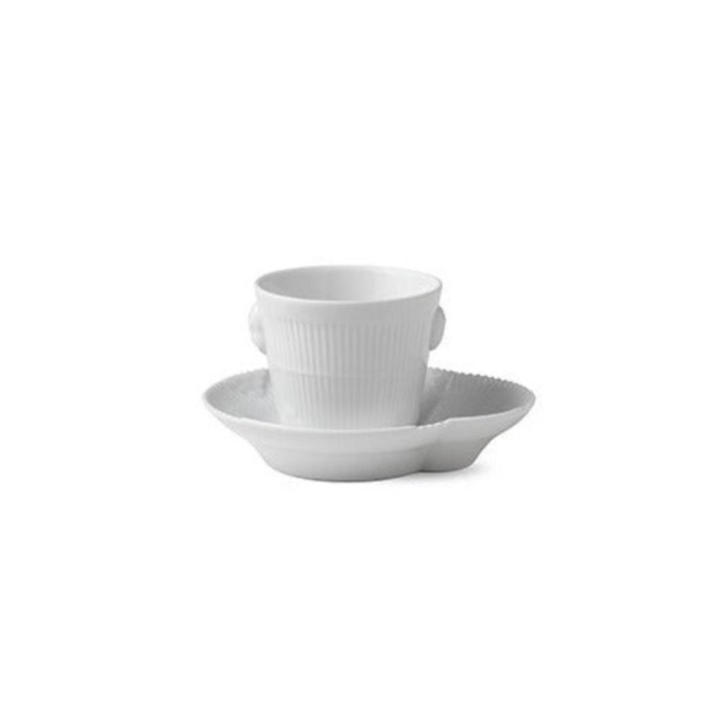 Royal Copenhagen - Hvid Elements espresso kop med underkop - 9 cl