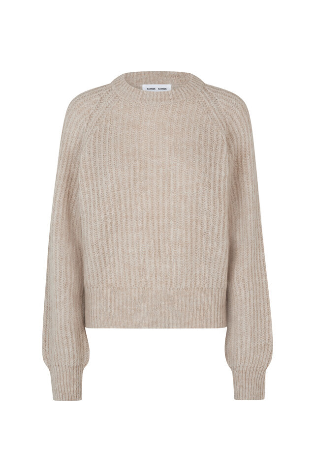 SamsÃ¸e SamsÃ¸e - Layla crew neck striktrÃ¸je  - beige - Size (l)