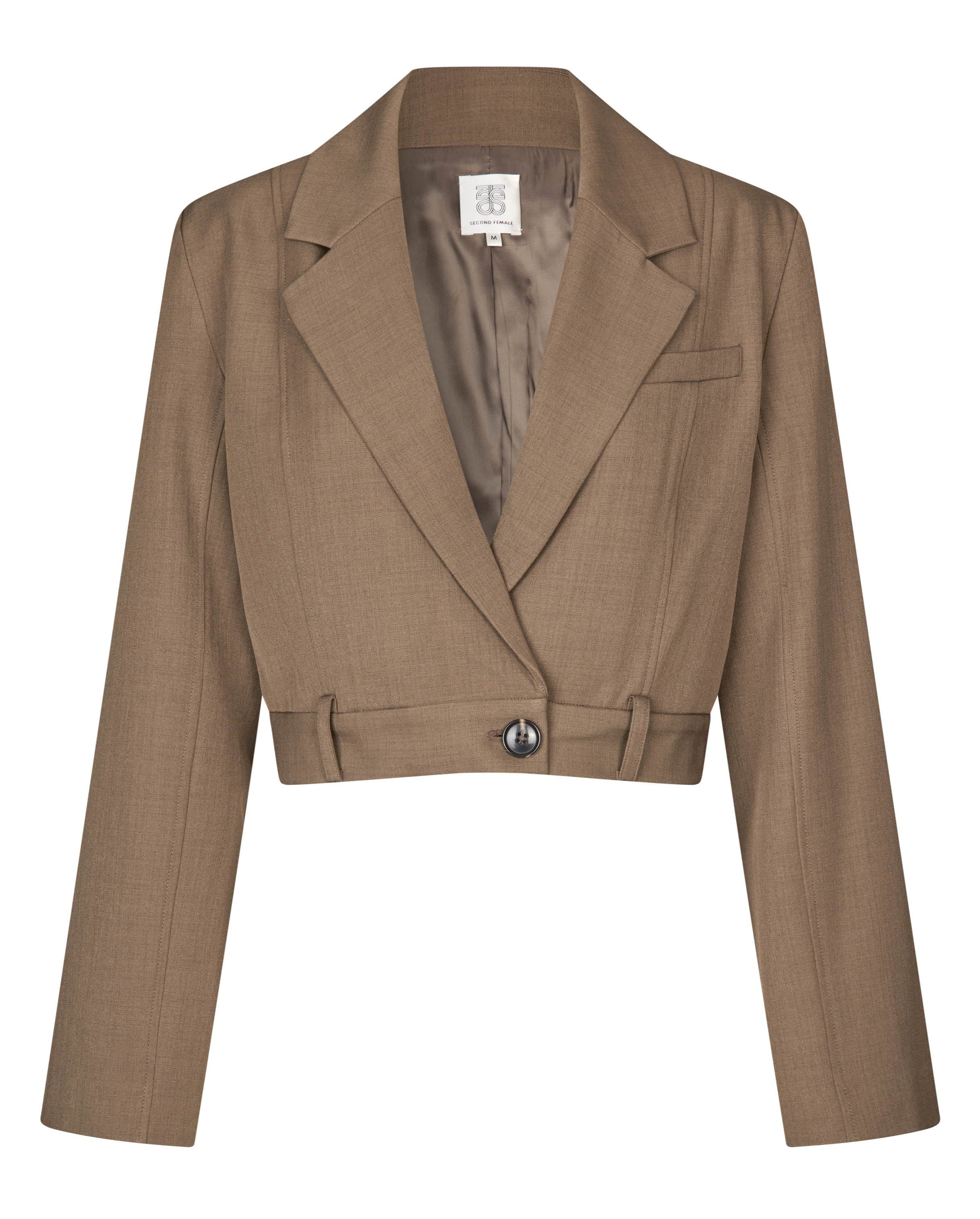 Second Female - Carly Cropped blazer  - brun - Size (l)