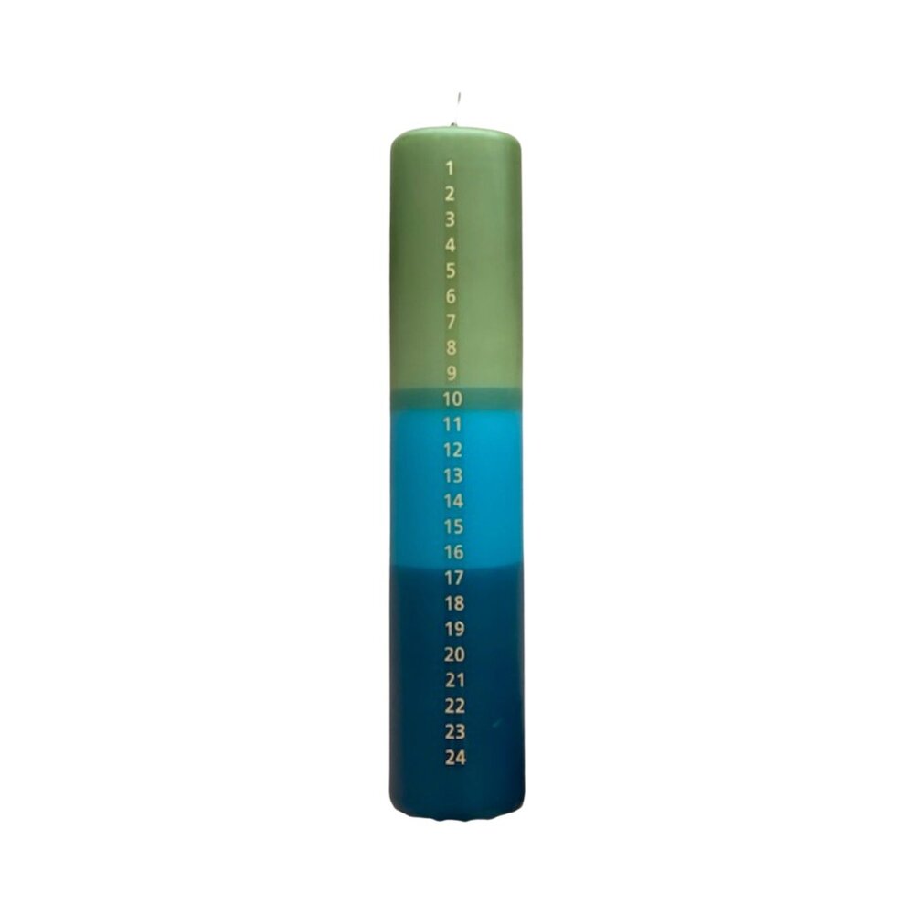 Silu Candle By Malene Wagner - Kalenderlys - Green/blue/patrol