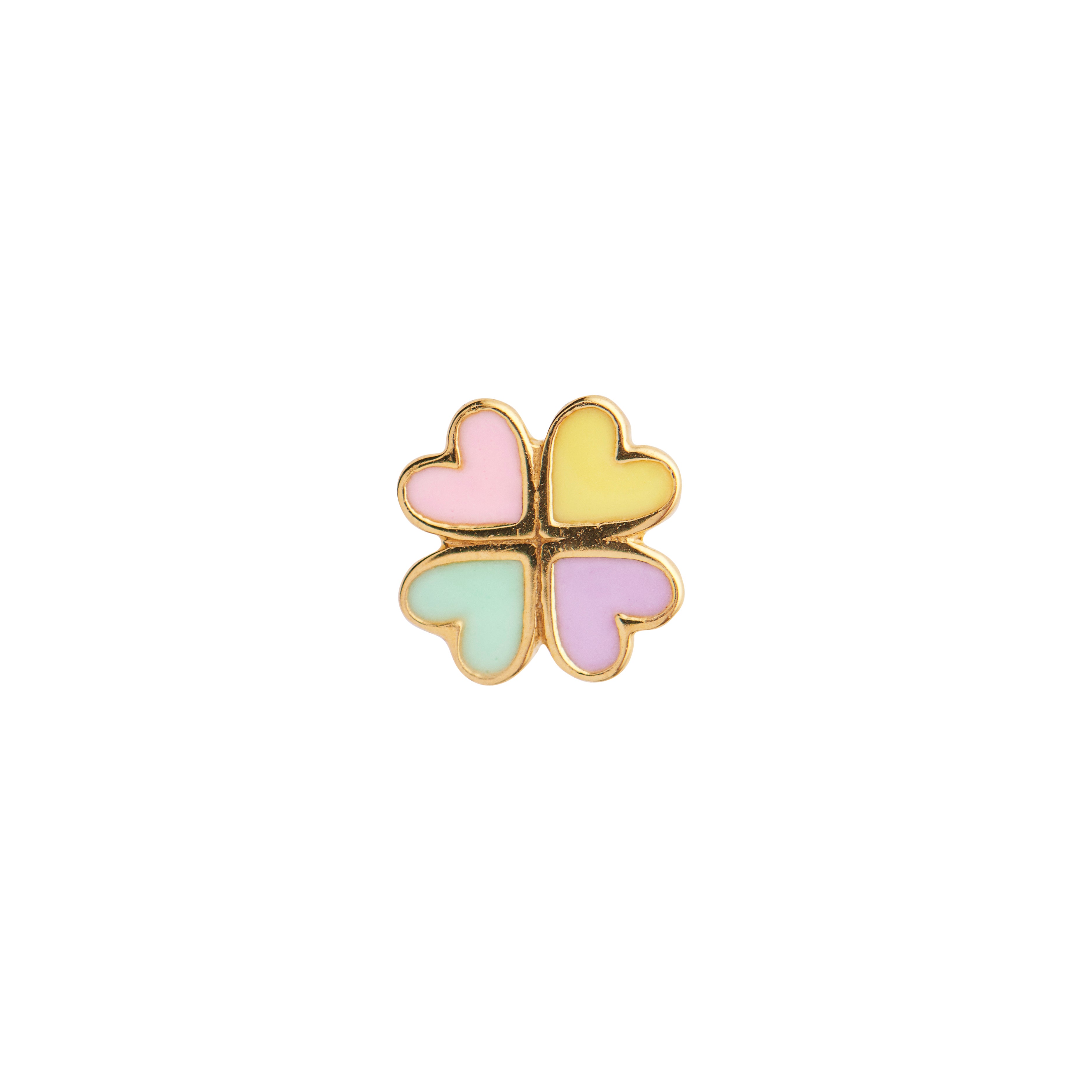 Stine A Jewelry - Love Heart Clover ørering - forgyldt