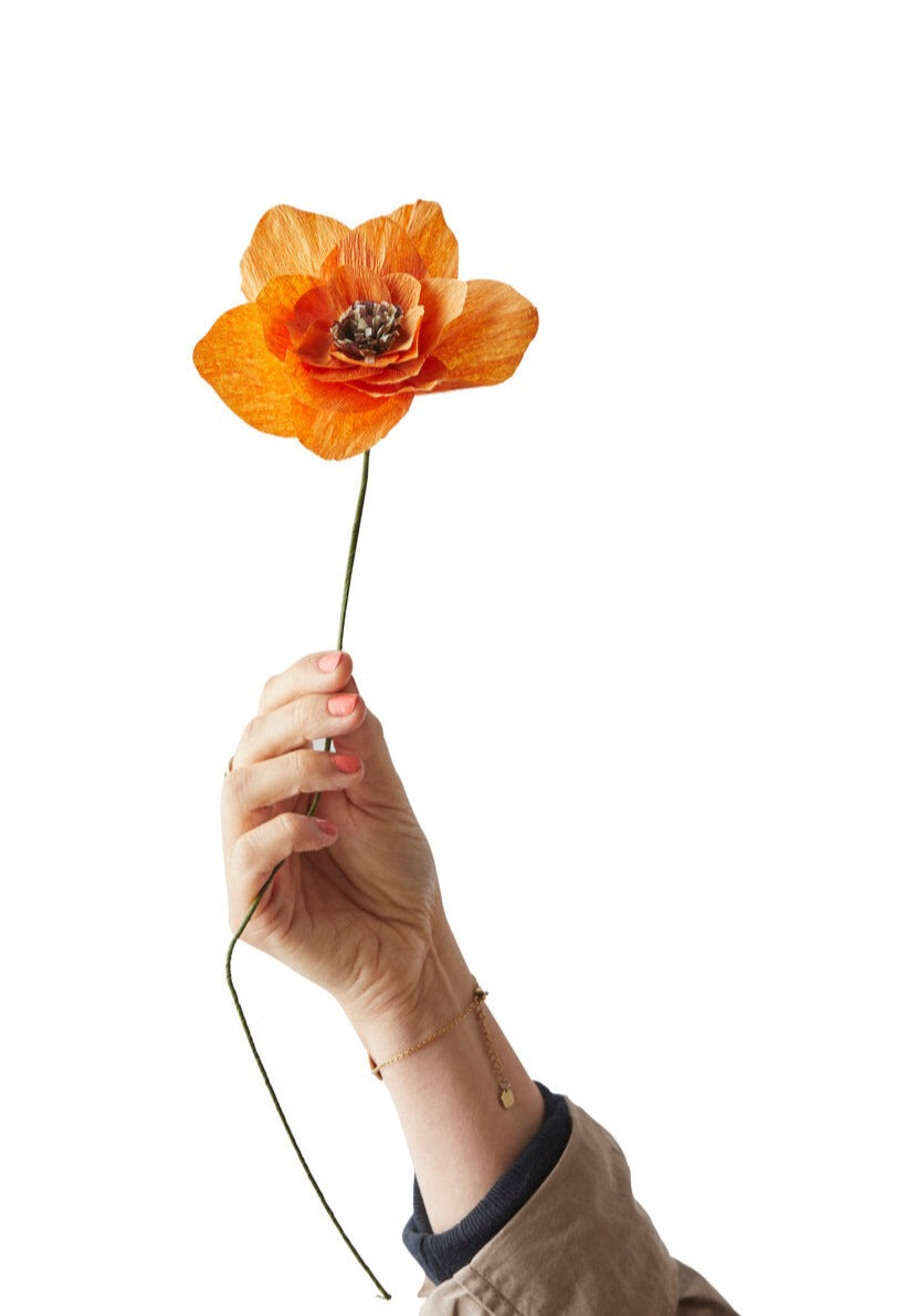 Studio About - Poppy papirblomst - orange