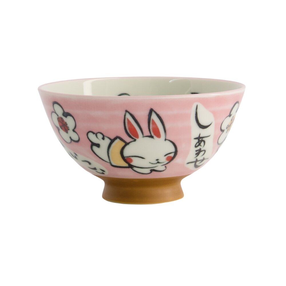 Tokyo Design Studio - Kawaii Rabbit Rice skål, pink - 300 ml.