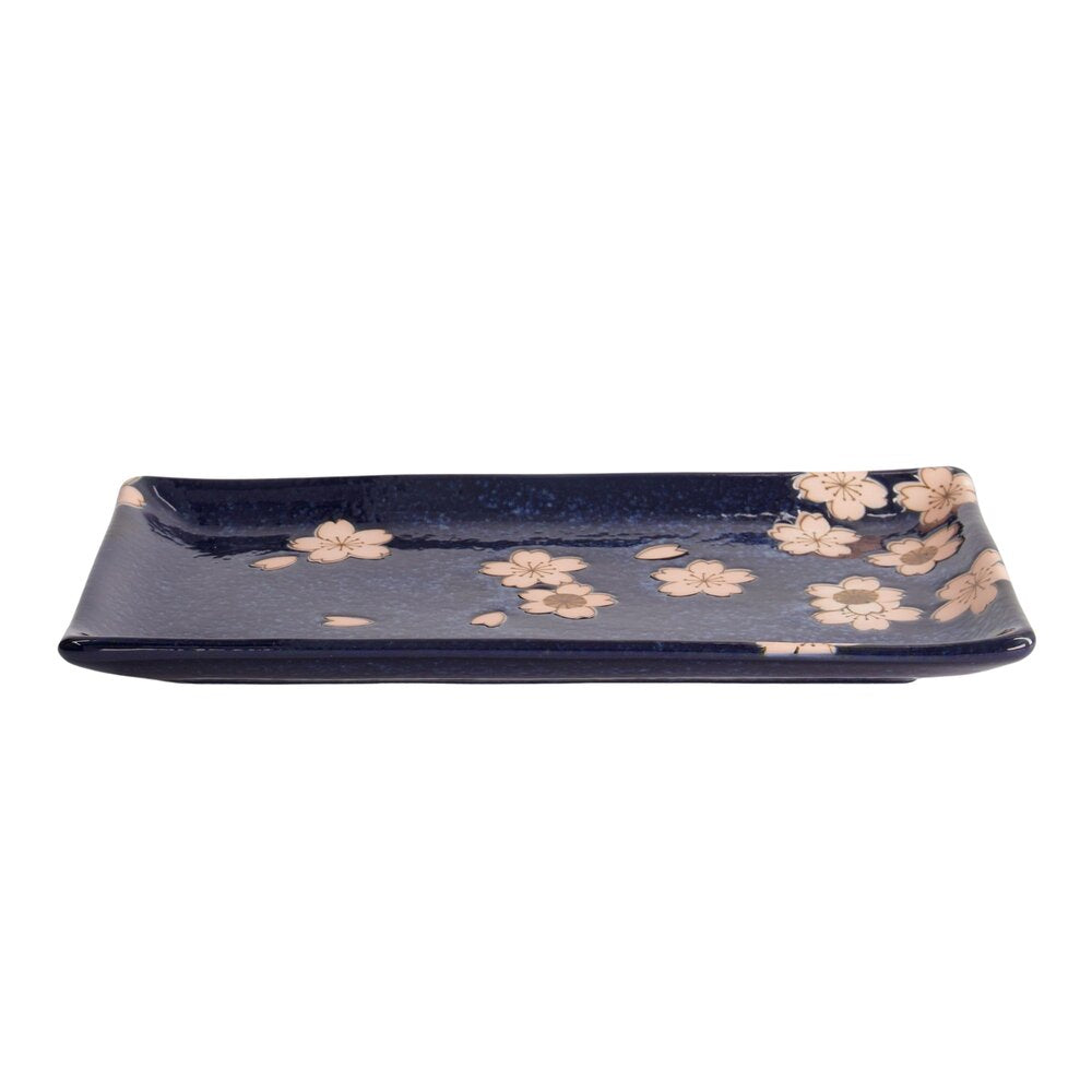 Tokyo Design Studio - Sakura tallerken, navy - L22.5 cm