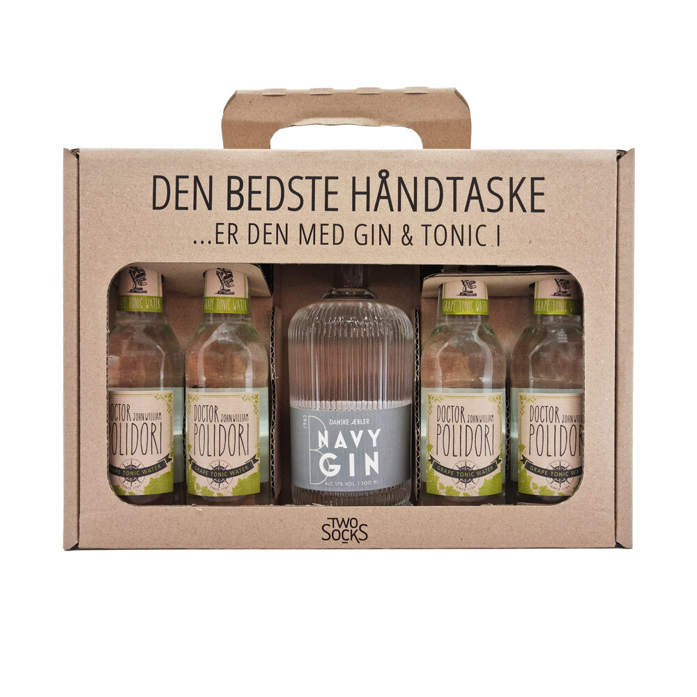 Two Socks - B Navy Gin Danske Æbler gaveæske  - 500 ml.