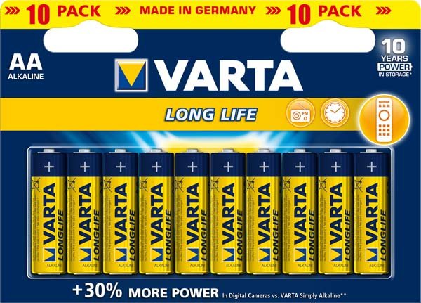 Varta - Longlife batterier AA, 10 stk.