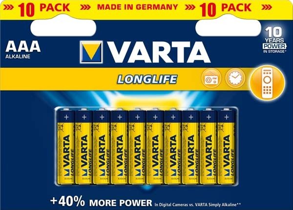 Varta - Longlife batterier AAA, 10 stk.