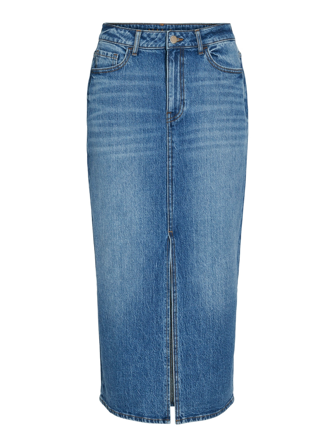 Vila - Vijaf HW midi denimnederdel  - blÃ¥ - Size (34)