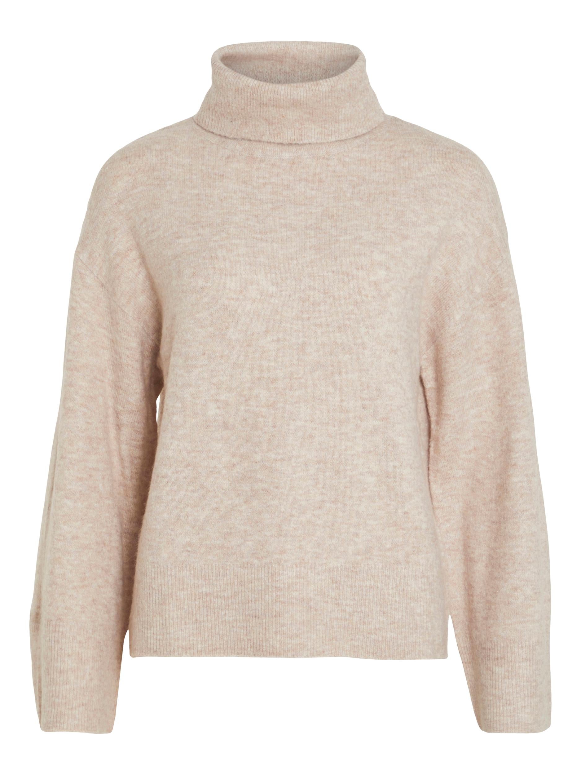 Vila - Vivimalina turtleneck striktrÃ¸je  - beige - Size (s)