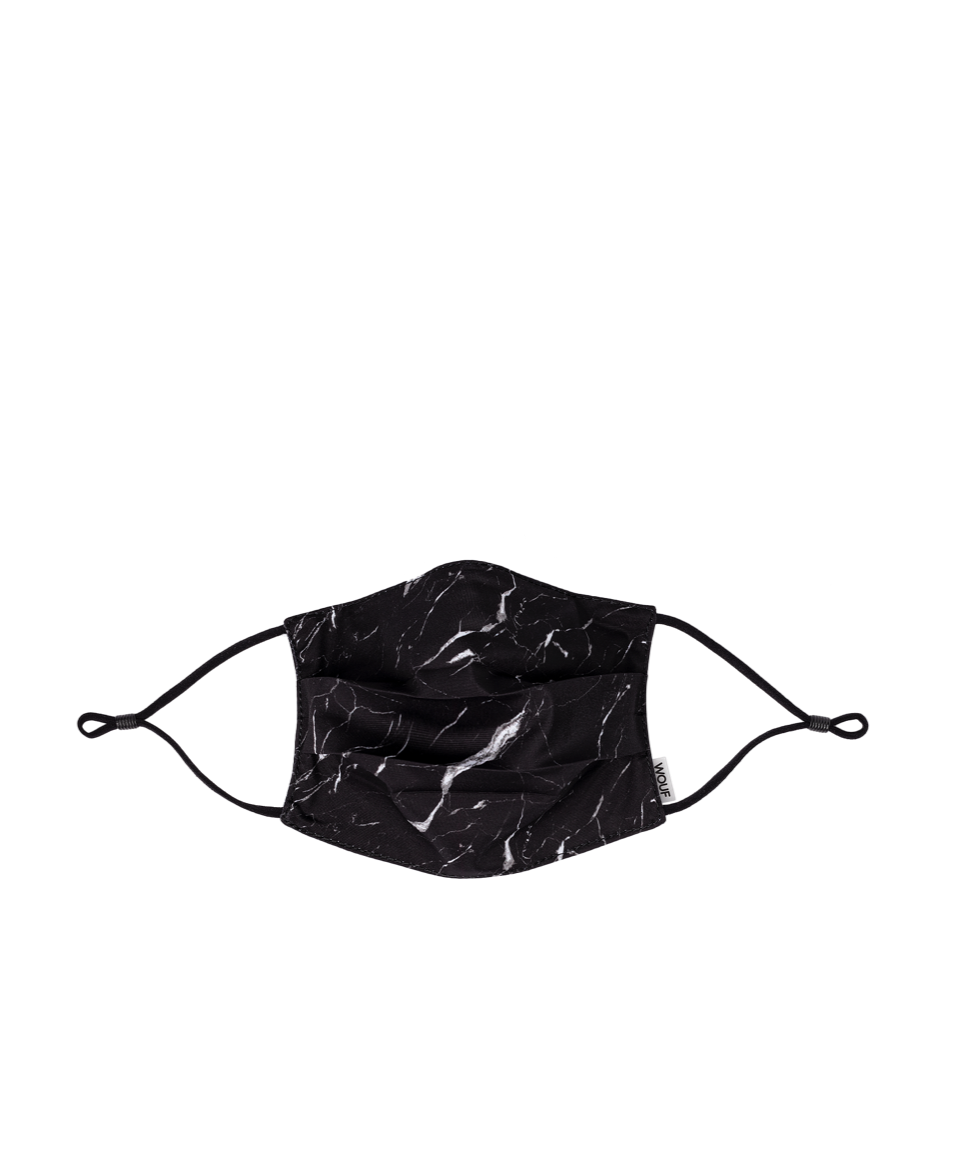 Wouf - Black Marble mundbind, 2 filters maske - sort