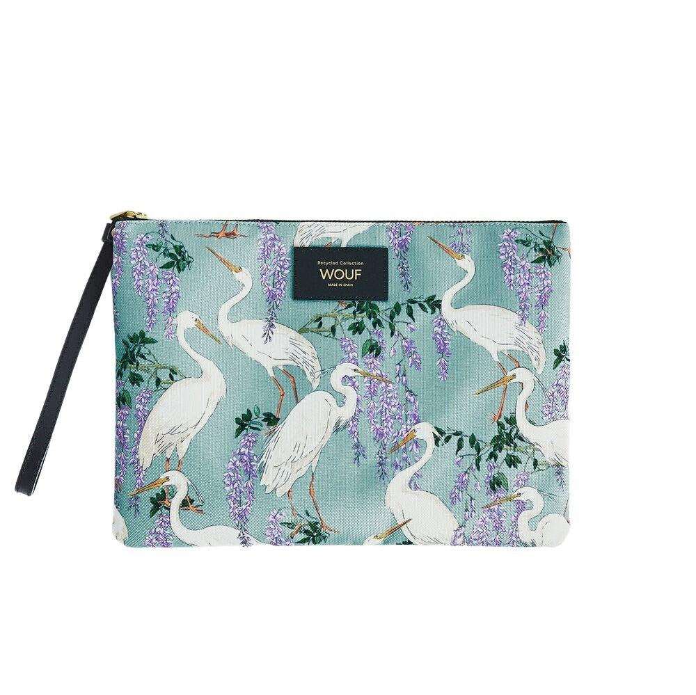 Wouf - Heron clutch, XL - Green/Purple